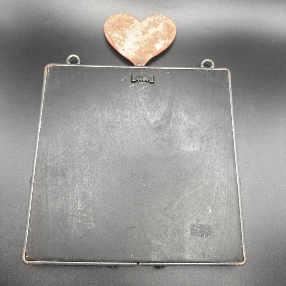 Vtg 80s Nancy Thomas Folk Art Plaque Sign Month February Valentines Day Hanging